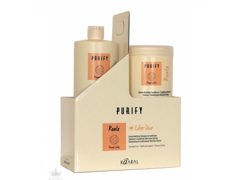 KAARAL PURIFY new REALE DUO Šampūnas ir kondicionierius pažeistiems, silpniems plaukams (be sulfatų, be parabenų), 2x1000 ml